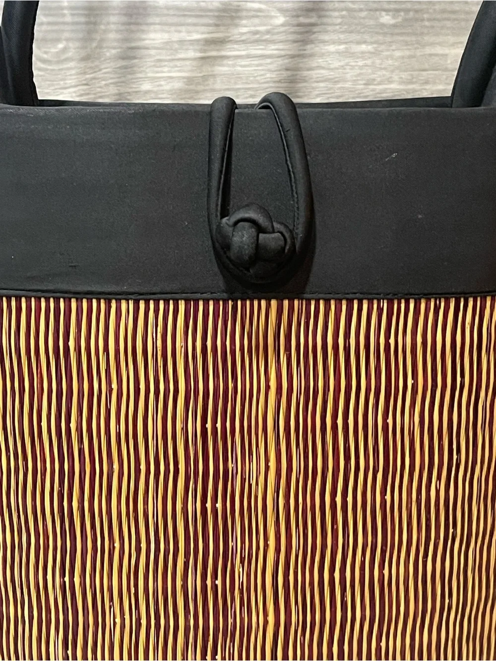 Baskets of Cambodia Sculptural Tote Purse Black Artisan Fair Trade Woven Bag